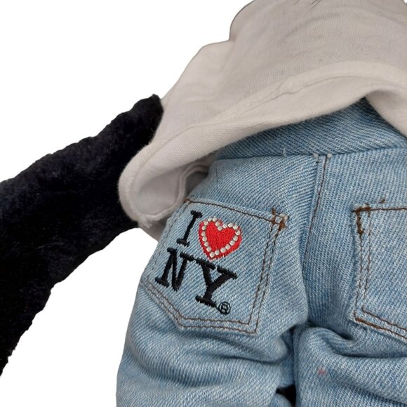 I Love NY Fuzzhead wig Monkey Chimp red white black Plush Stuffed Animal RWL Inc - Picture 7 of 9